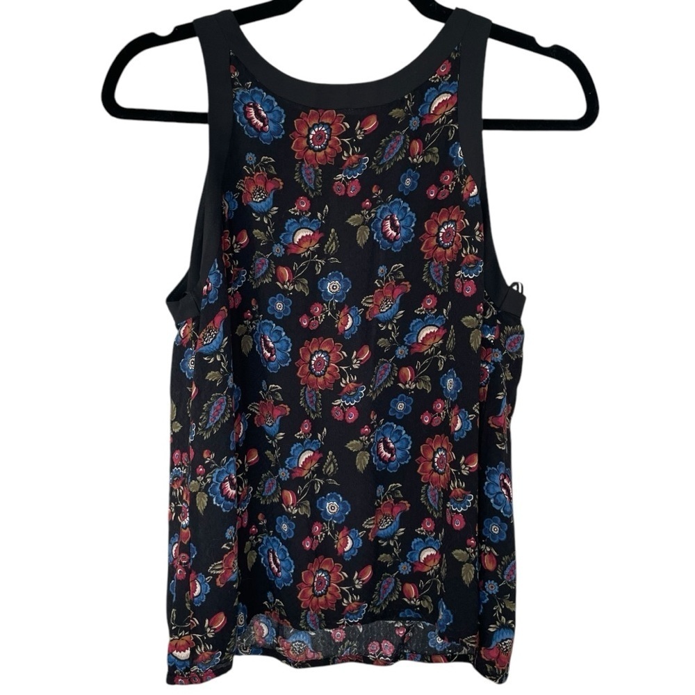 Adelyn Rae Black Floral Sleeveless Blouse Tank
